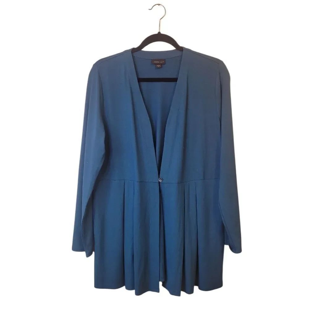 J. Jill Teal Blue Button Front Cardigan Women's Size M